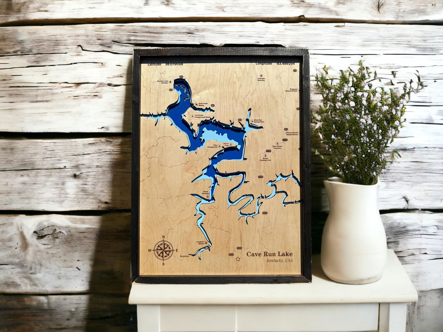 Cave Run Lake 5 Layer Topographical Map