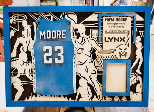 Personalized Wood Jersey Basketball Sign (male and female versions available!) - The Salty Lick Mercantile