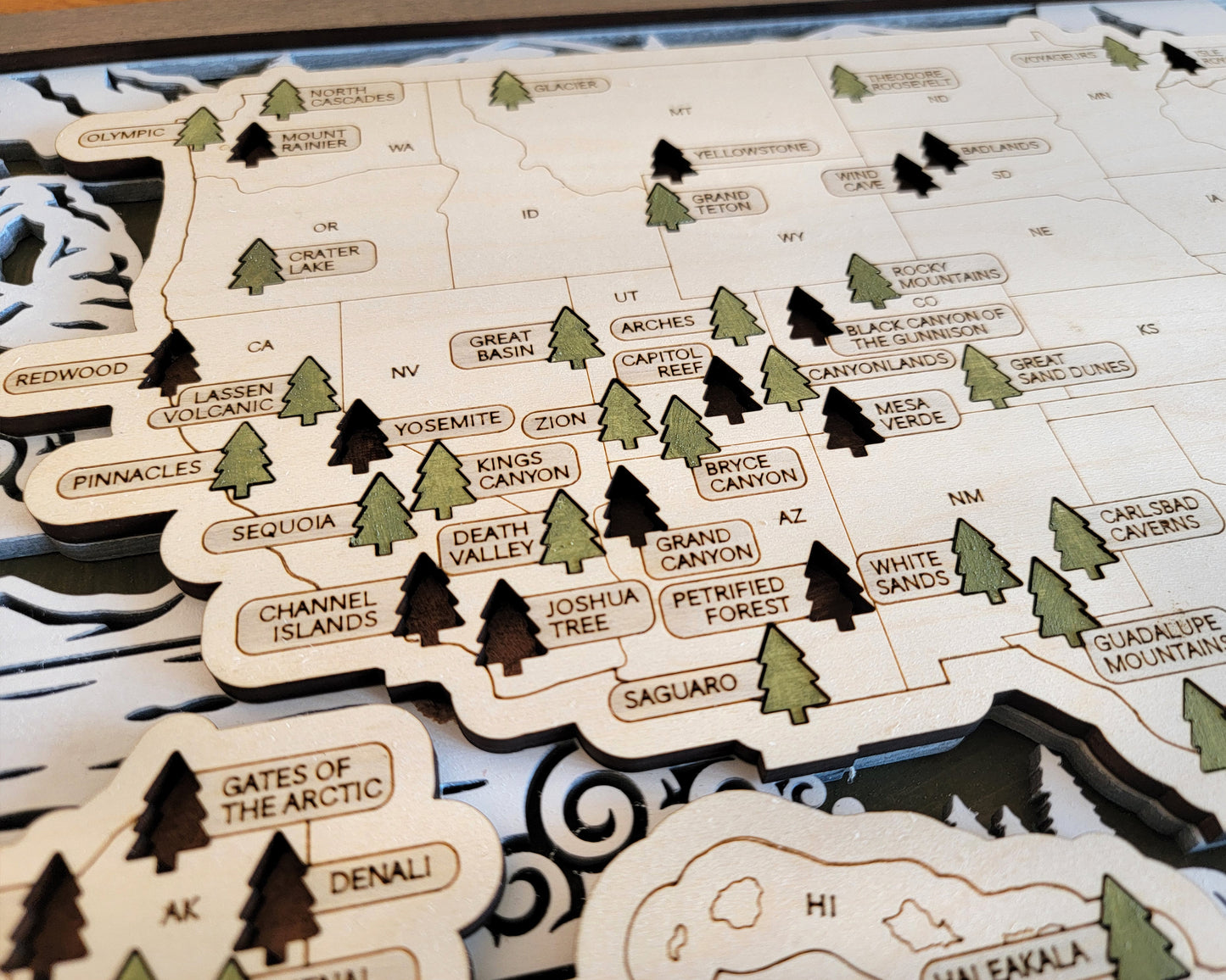 National Parks Travel Map - Customizable!