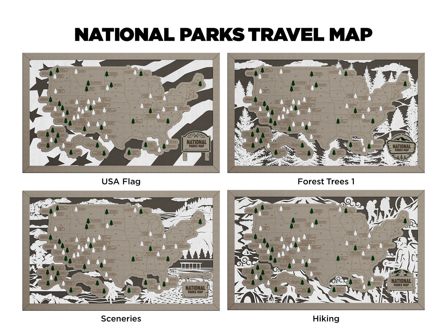 National Parks Travel Map - Customizable!