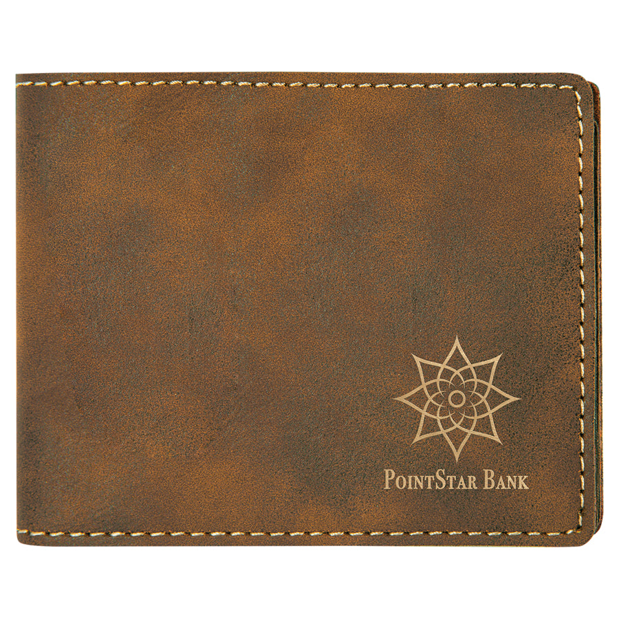 4 1/2" x 3 1/2" Laserable Leatherette Bifold Wallet - The Salty Lick Mercantile