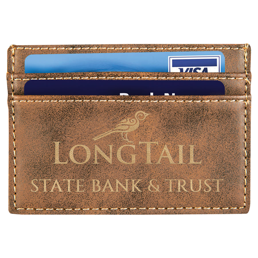 4" x 2 3/4" Laserable Leatherette Wallet Clip - The Salty Lick Mercantile