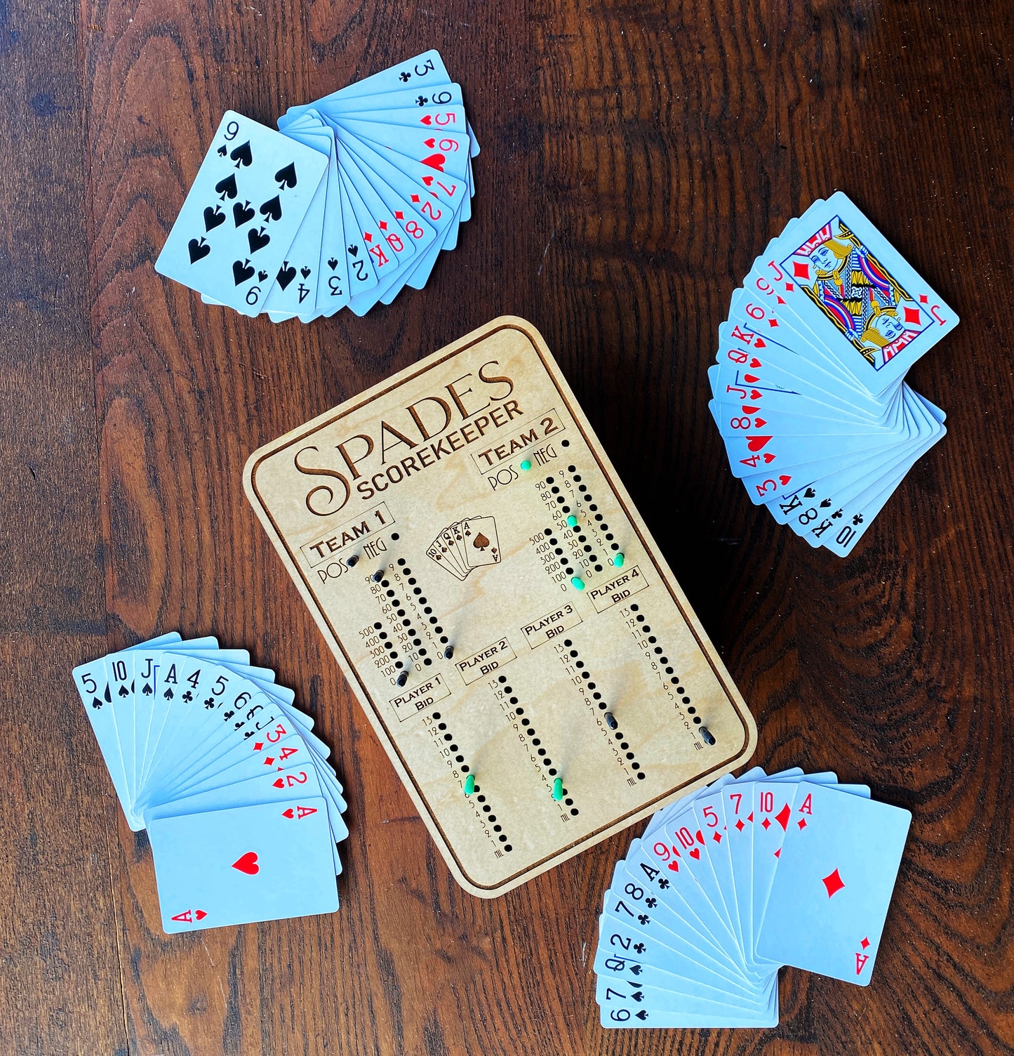 Spades Scorekeeper Custom Board Game - The Salty Lick Mercantile