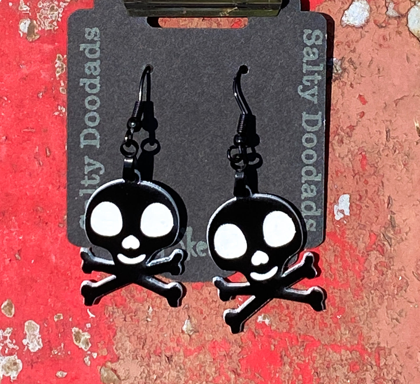 Skull and Crossbones Halloweener Skeleton Dangle Earrings - The Salty Lick Mercantile
