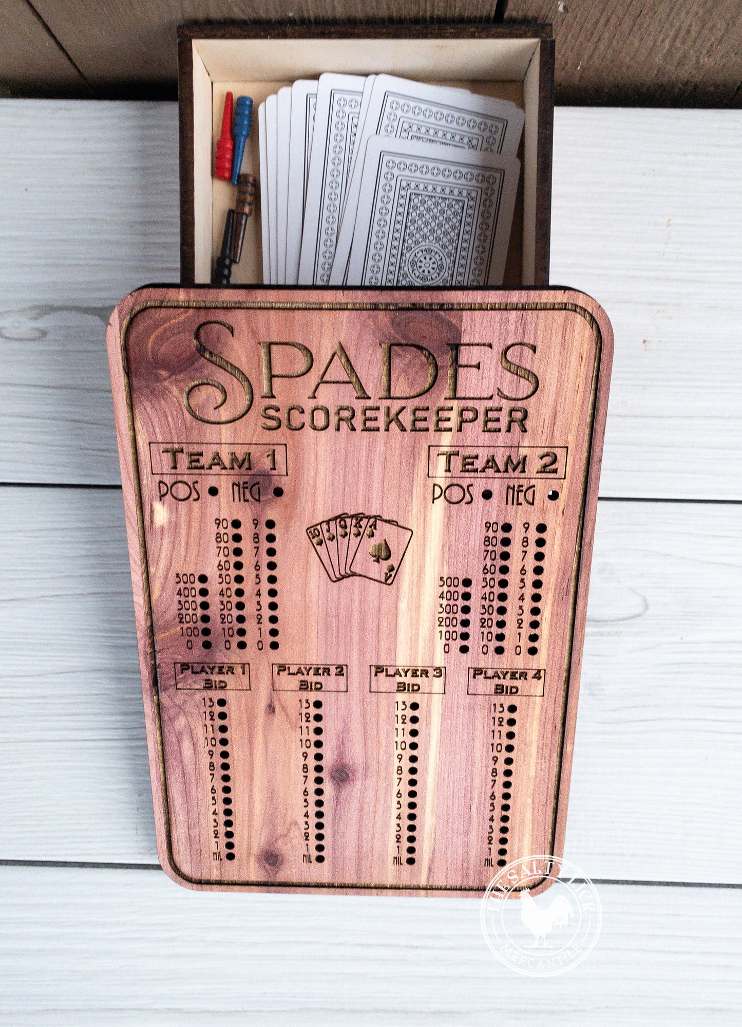 Spades Scorekeeper Custom Cards Board Game - The Salty Lick Mercantile