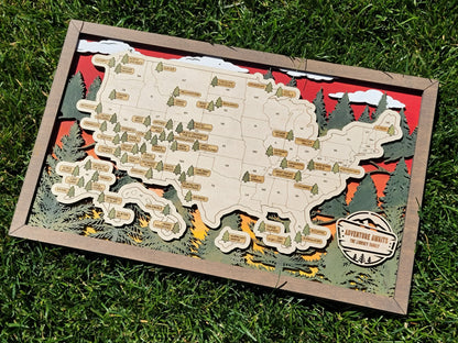 National Parks Travel Map - Alpine Forest Design - Personalize!