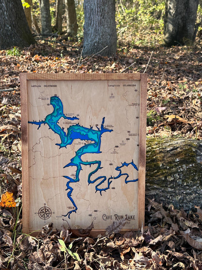 Cave Run Lake 5 Layer Topographical Map