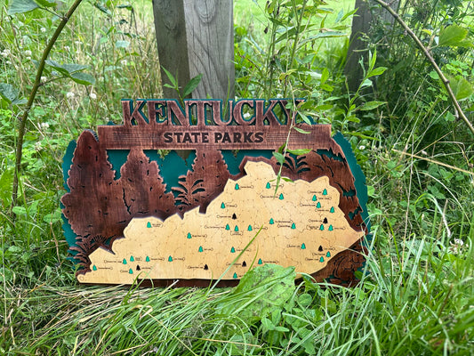 Kentucky State Parks 3 Layer Travel Map - Can be Personalized Other States Available!