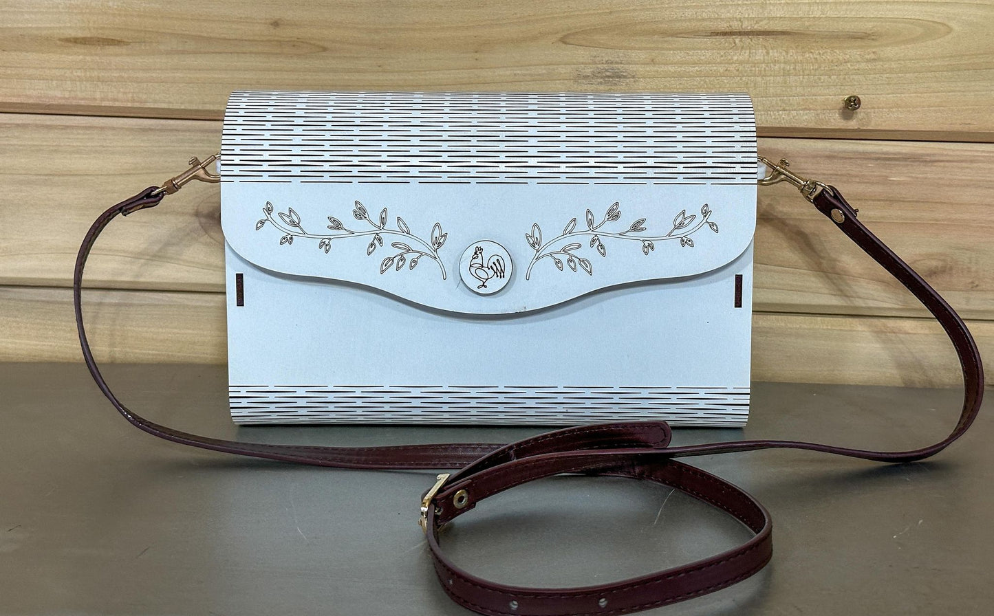 White Wooden Clutch Purse - Great for a special occasion!  OOPS!  Has dirty fingerprints on it!