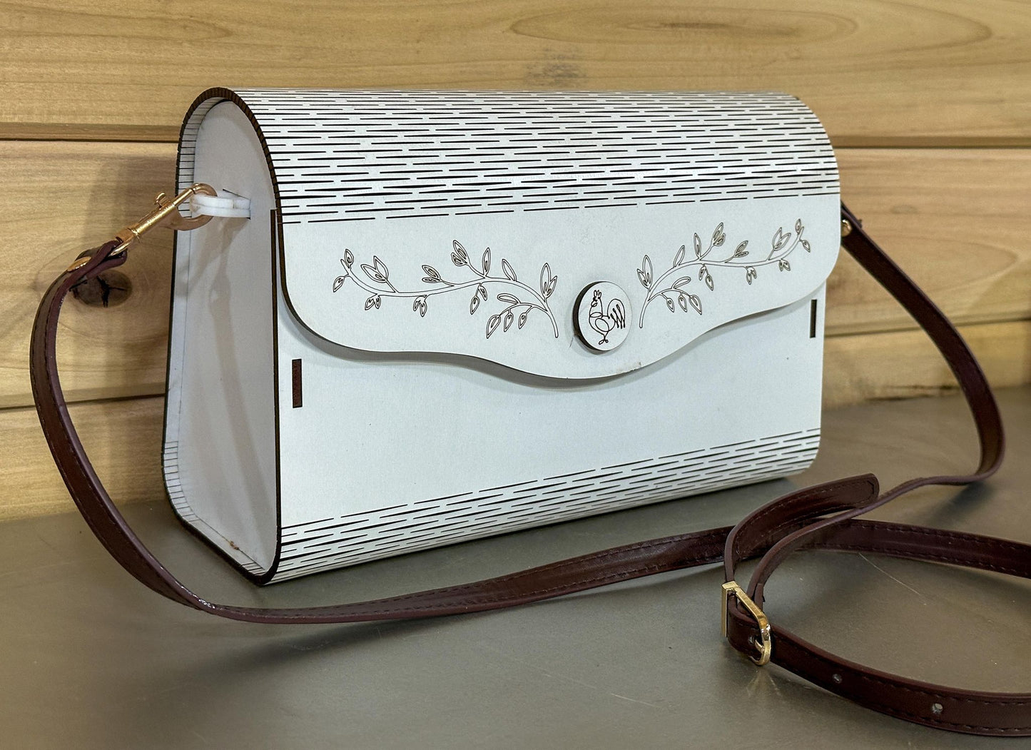 White Wooden Clutch Purse - Great for a special occasion!  OOPS!  Has dirty fingerprints on it!