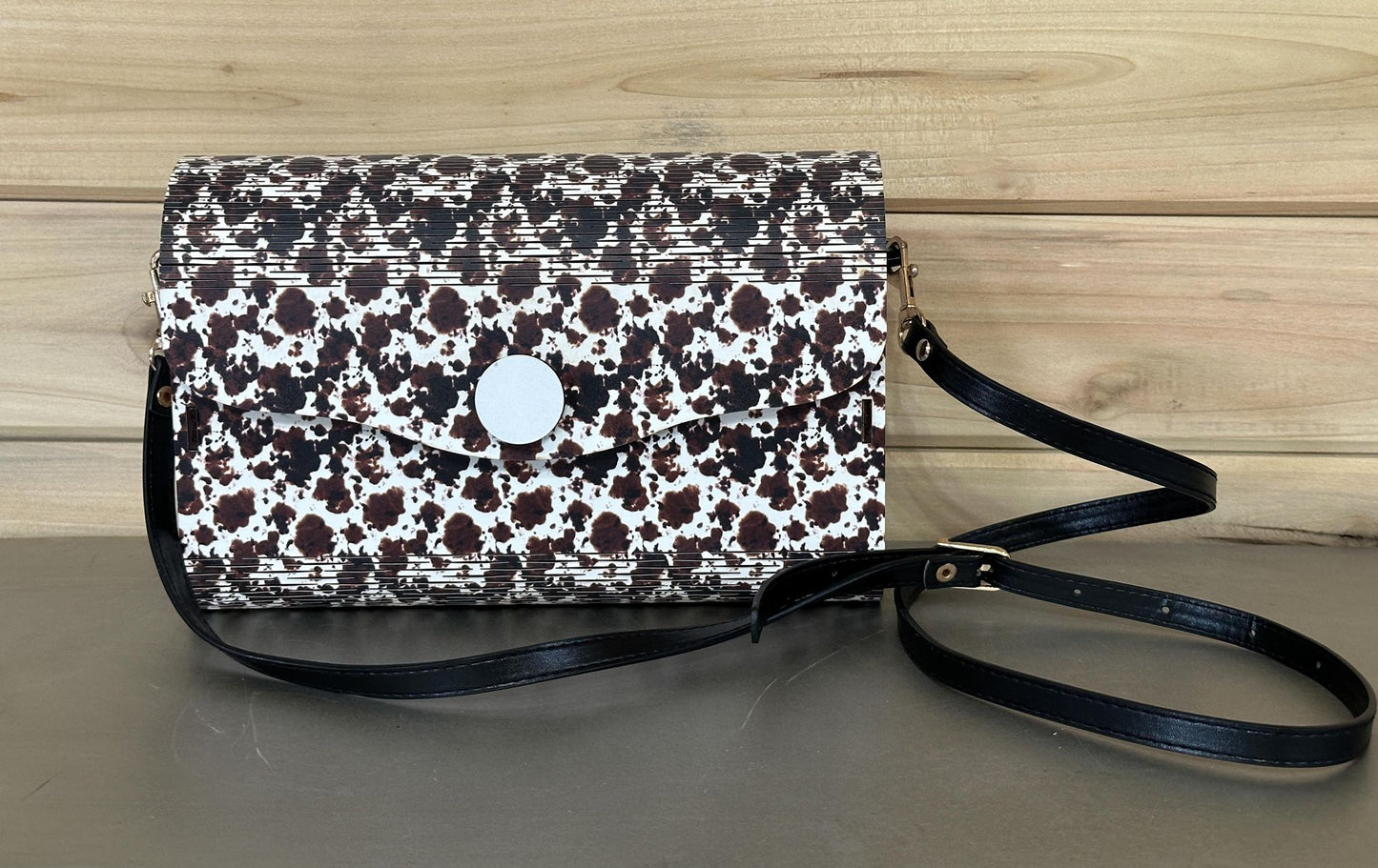 Cow Print Wooden Clutch Purse - Great for a special occasion!