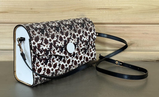 Cow Print Wooden Clutch Purse - Great for a special occasion!