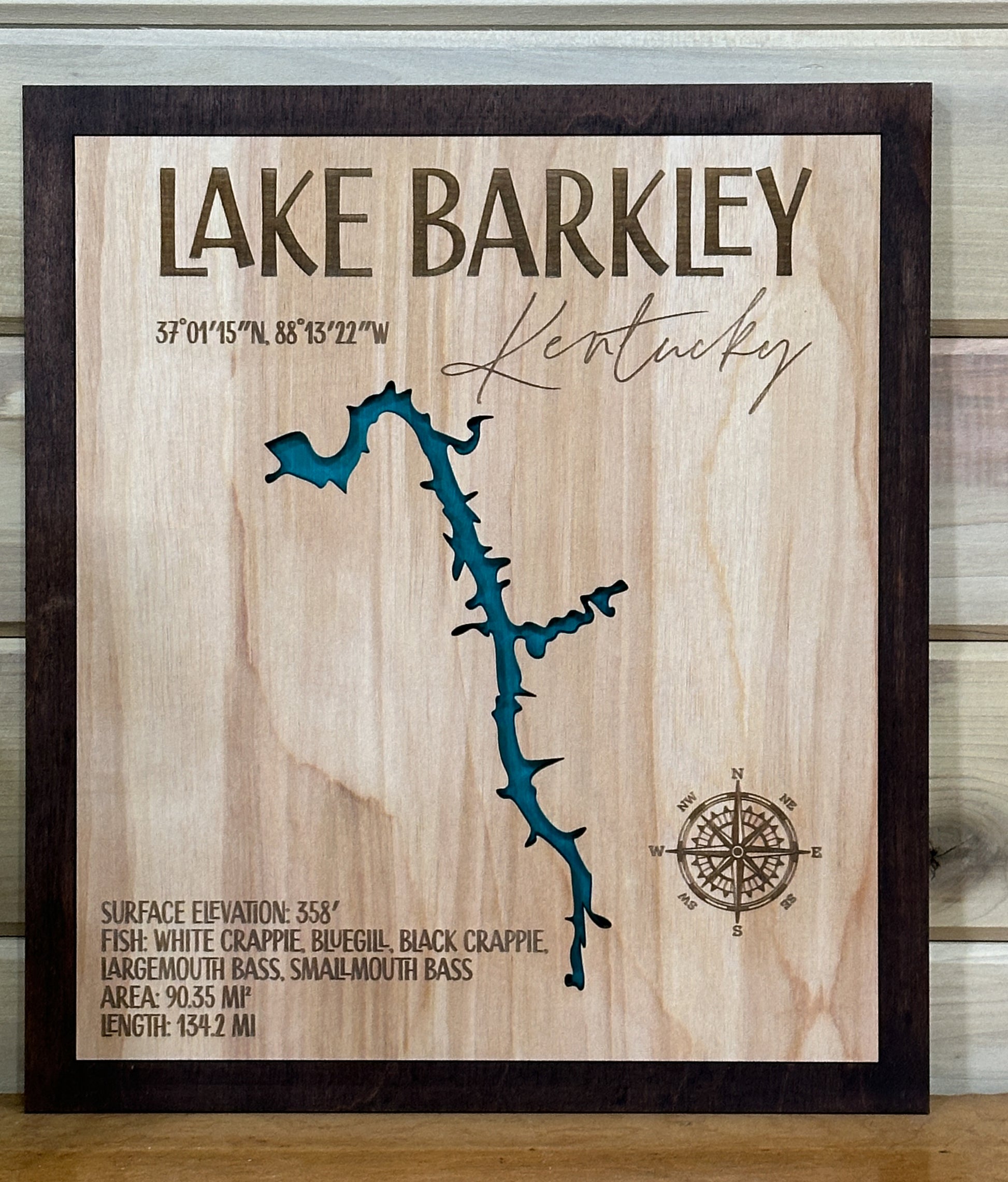 Cave Run Lake OR ANY CUSTOM LAKE! - Laser Art - The Salty Lick Mercantile