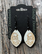 Santa on 1/8" Painted Birch Dangle Earrings Christmas - The Salty Lick Mercantile
