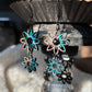 Double Flower Design on 1/8" MDF Double Sided Design Dangle Earrings