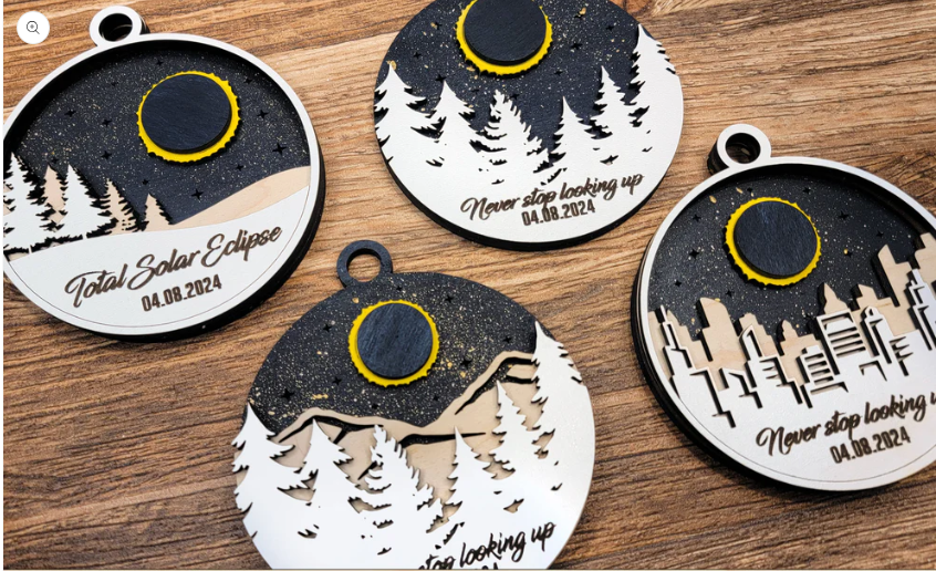 Solar Eclipse Ornaments 4-8-2024
