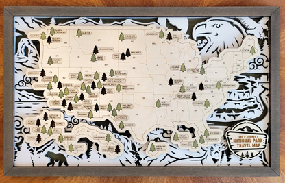National Parks Travel Map - Wildlife Design - Personalize!