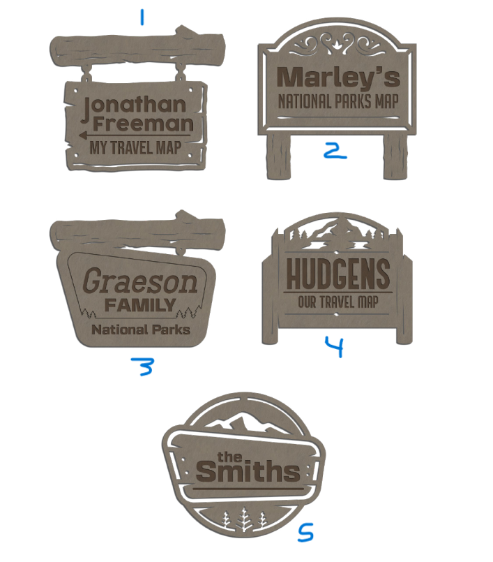 National Parks Travel Map - Hiking Design - Personalize!