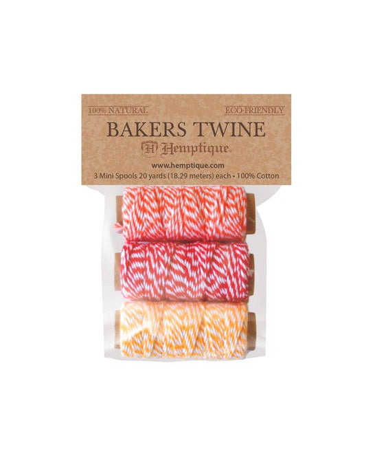 Hemptique - Cotton Bakers Twine 3 Mini Spool Bag Set SUNSET ISLAND - The Salty Lick Mercantile