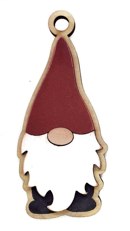 Gnome 2d Ornament - Hand Painted - The Salty Lick Mercantile