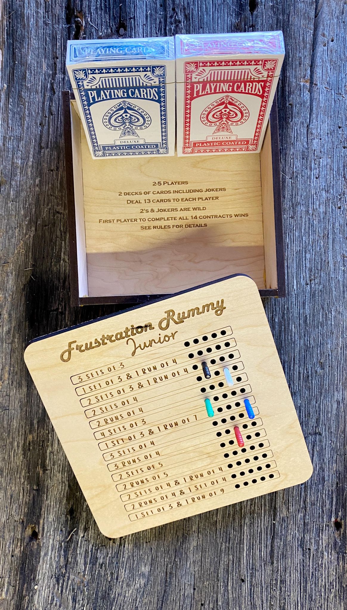 Frustration Rummy "Junior" - Laser Cut Board Game - The Salty Lick Mercantile