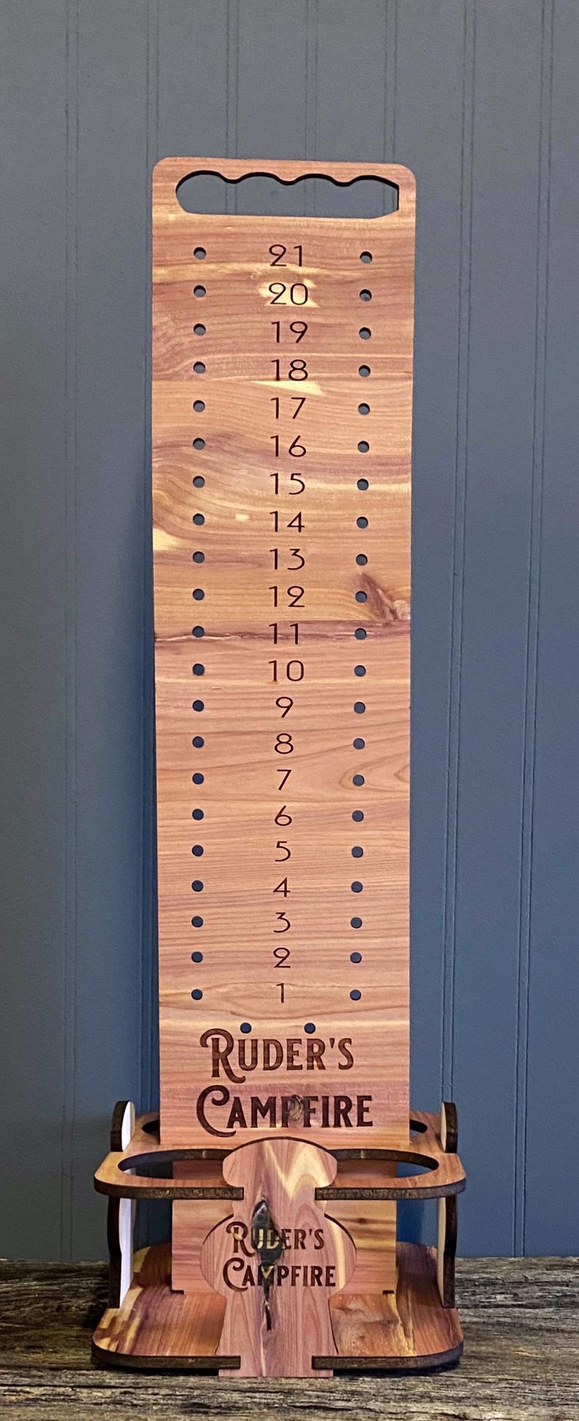 Custom Cornhole Scoreboard with 4 Can Holder (tabletop version) - The Salty Lick Mercantile