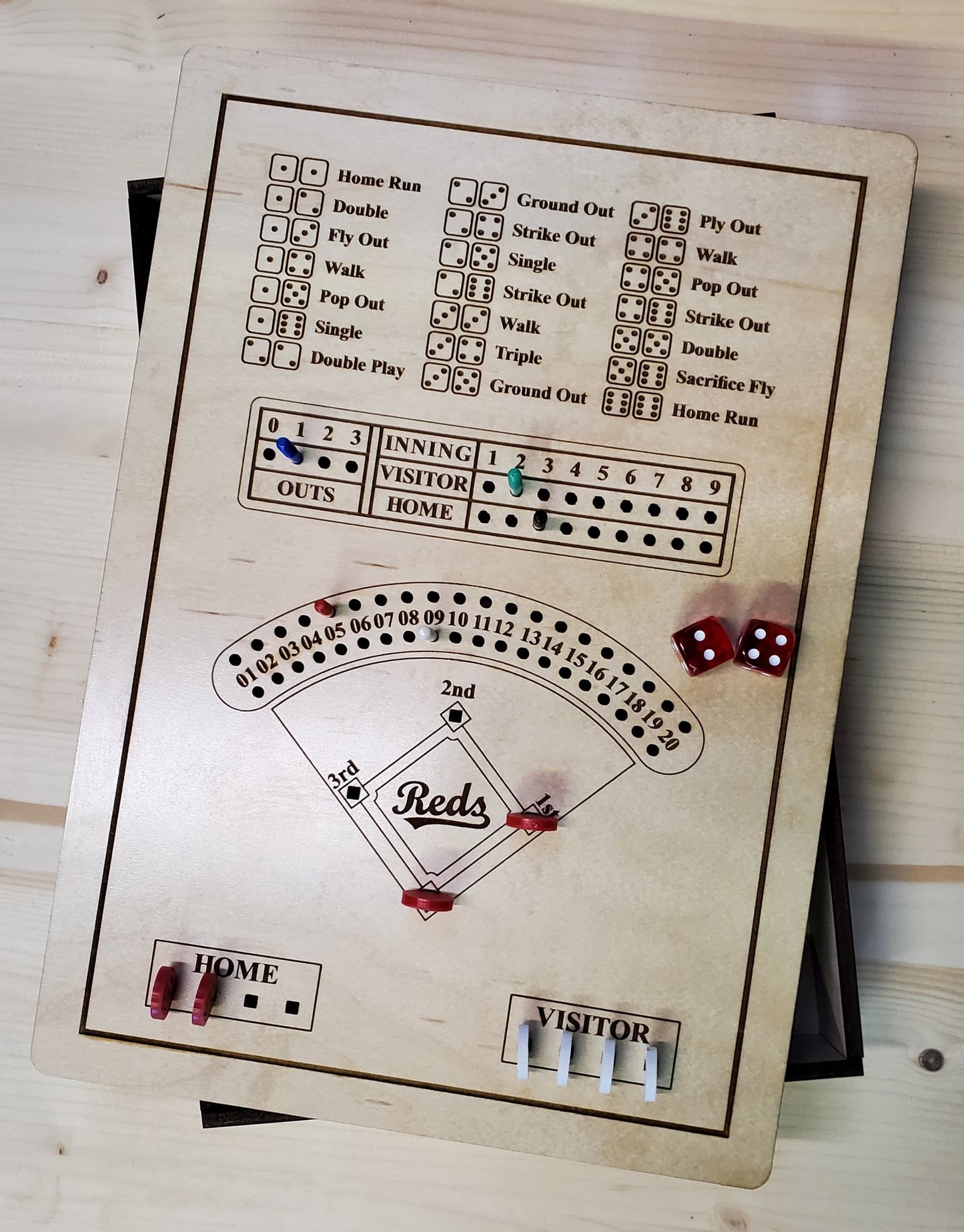 Parlor Baseball - Laser Cut Board Game - The Salty Lick Mercantile