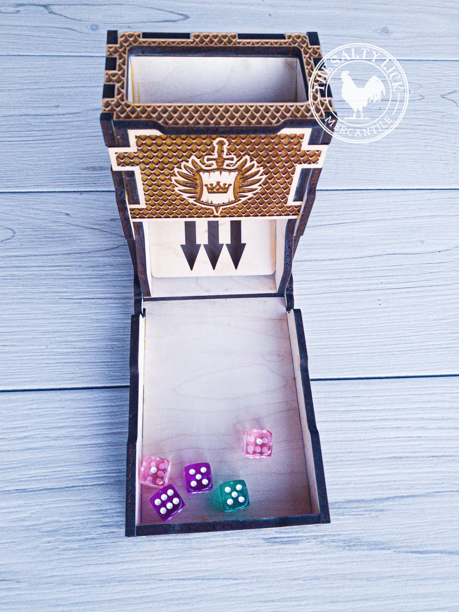 Folding Dice Tower - DND Dungeons and Dragons - The Salty Lick Mercantile