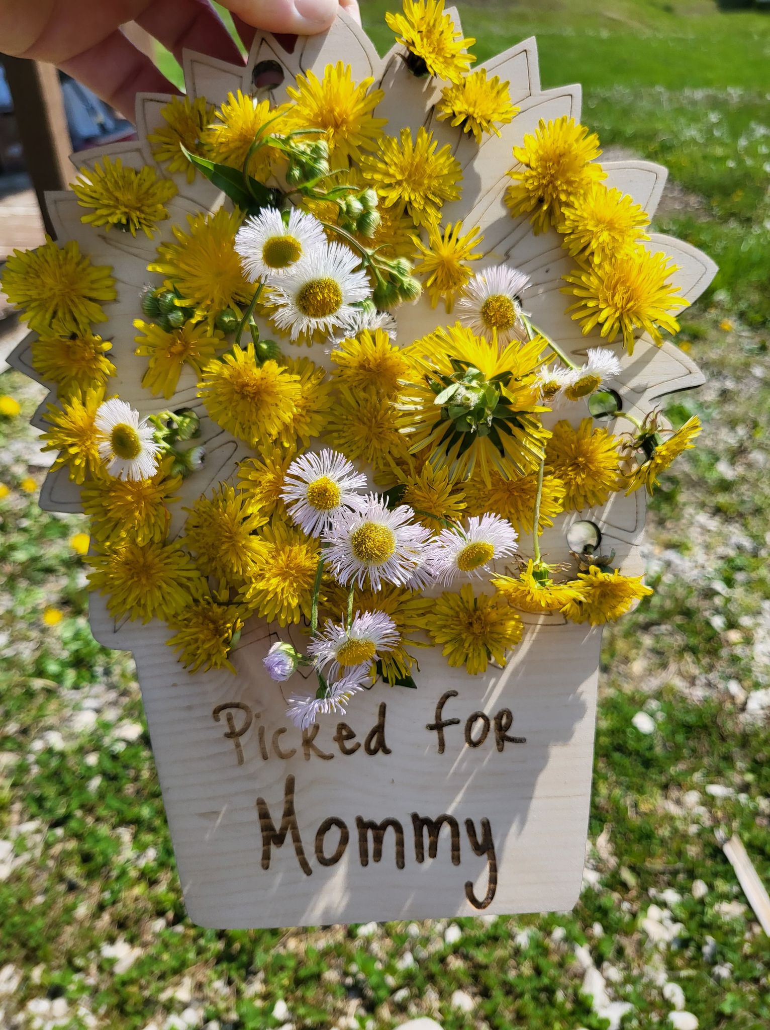 Wood Flower Holder - Mother's Day Nana Memaw Granny - The Salty Lick Mercantile