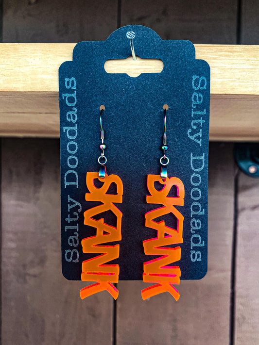 Translucent Neon SKANK Dangle Earrings