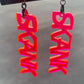 Translucent Neon SKANK Dangle Earrings