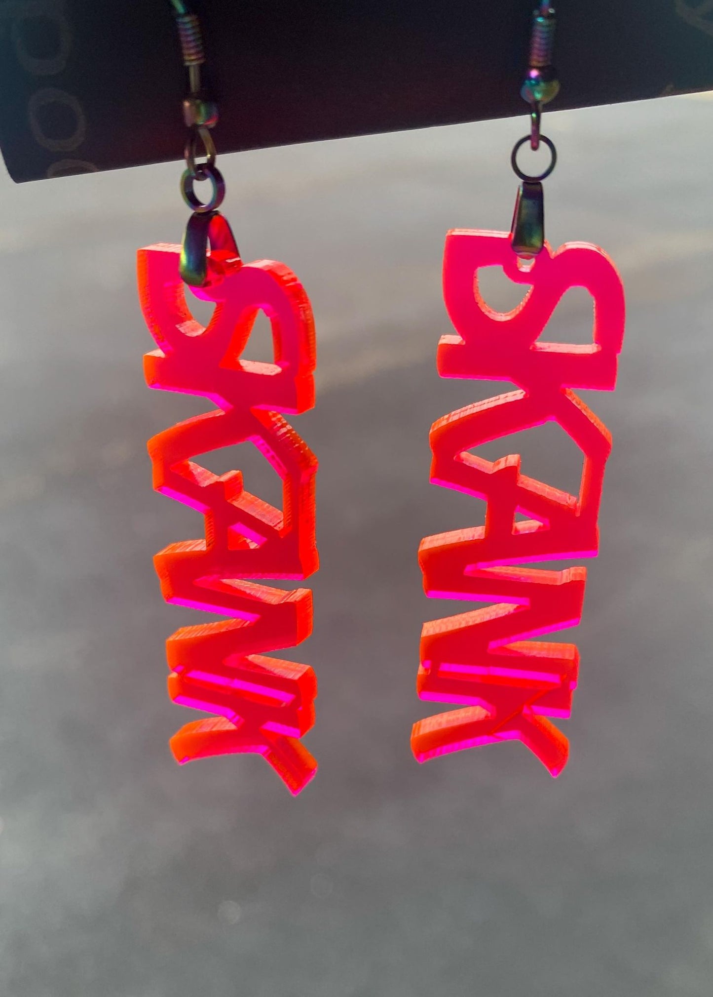 Translucent Neon SKANK Dangle Earrings