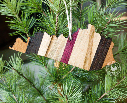 Kentucky Ornament Hardwood Exotic Veneers Butcher Block Style - The Salty Lick Mercantile
