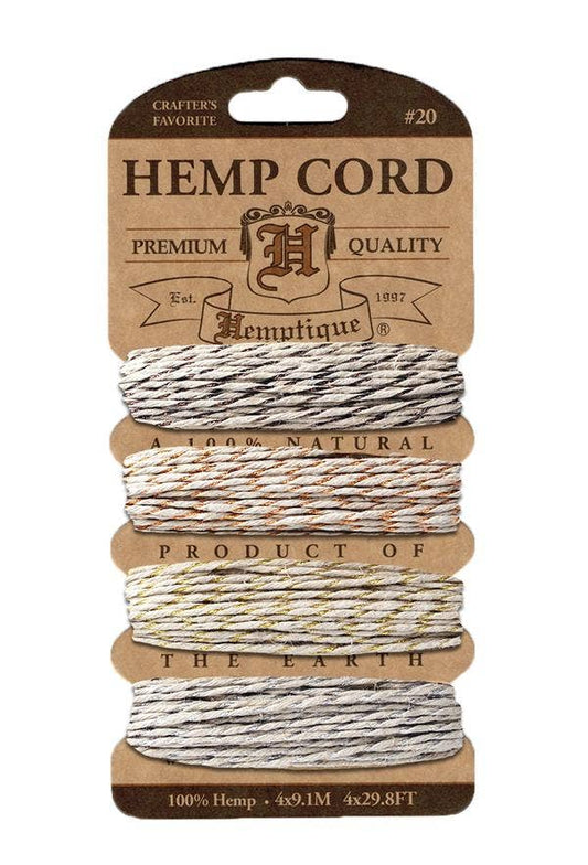 Hemptique - #20 Variegated, Metallic and Glitter Hemp Cord Cards METALLIC VINTAGE - The Salty Lick Mercantile