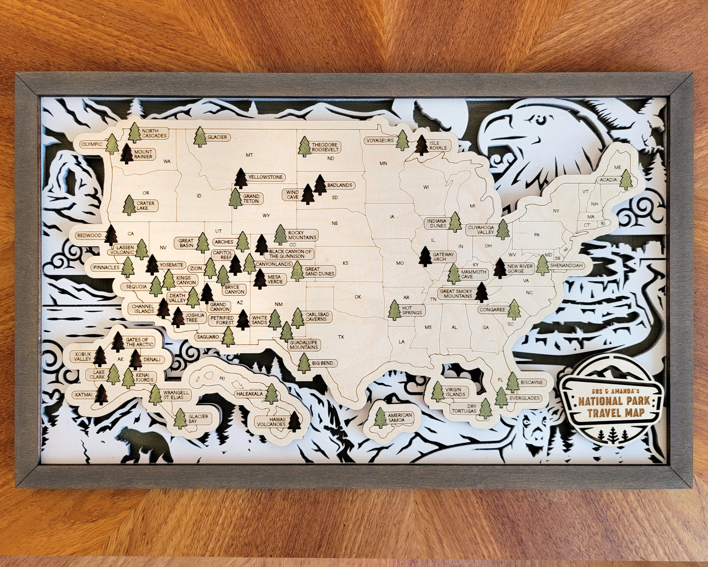 National Parks Travel Map - Customizable!