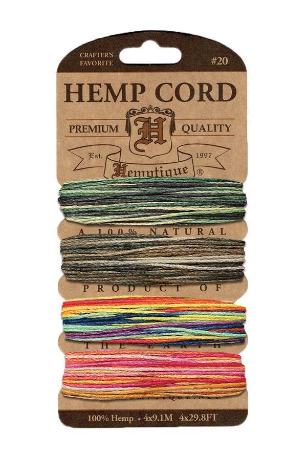 Hemptique - #20 Variegated, Metallic and Glitter Hemp Cord Cards FESTIVAL - The Salty Lick Mercantile