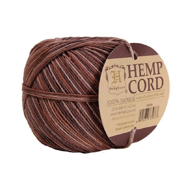 Hemptique - #20 Hemp Cord Ball Variegated EARTHY - The Salty Lick Mercantile