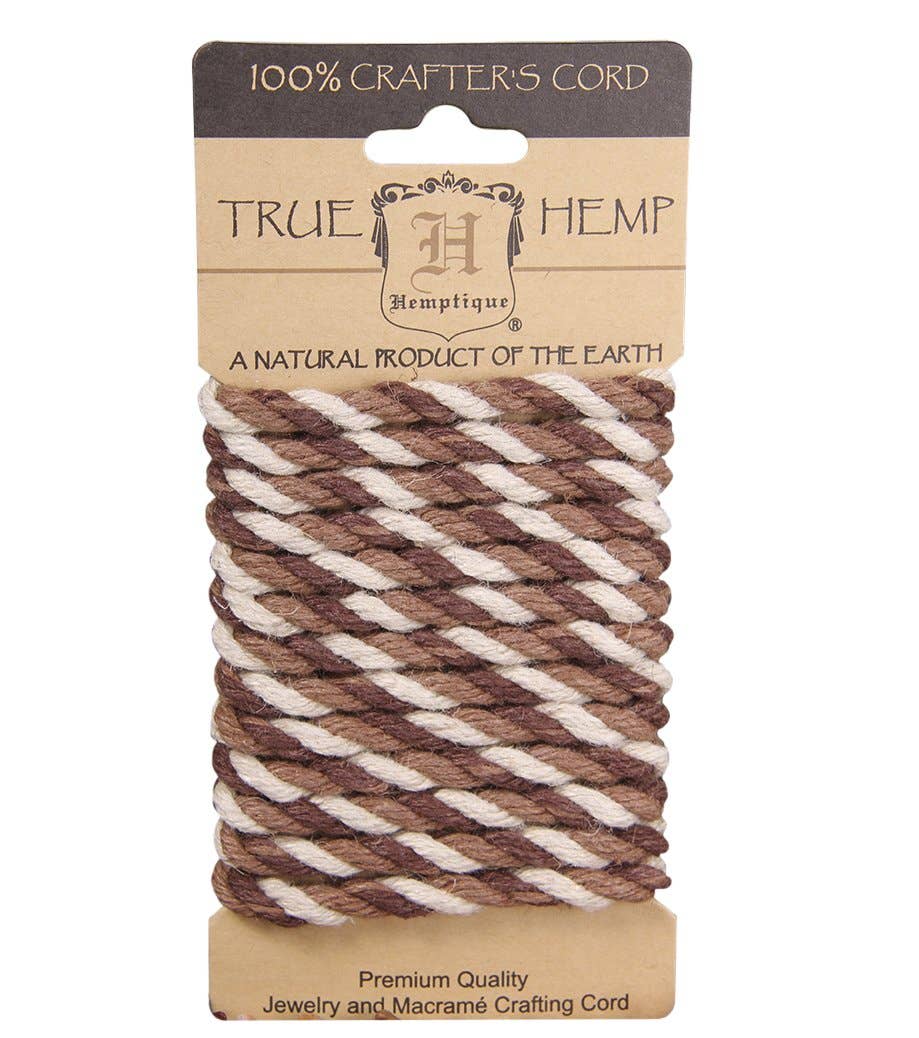 Hemptique - 6mm Hemp Twisted Rope Cards EARTHY - The Salty Lick Mercantile