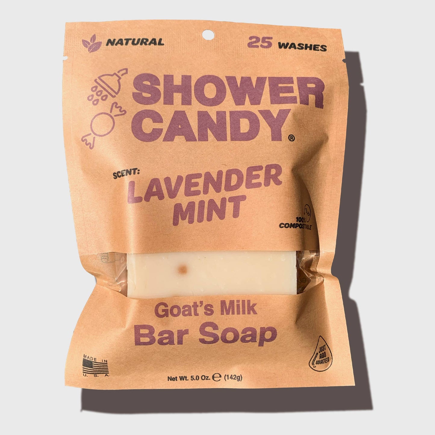 Shower Candy - Lavender Mint Body Wash Bar Soap with Goat's Milk