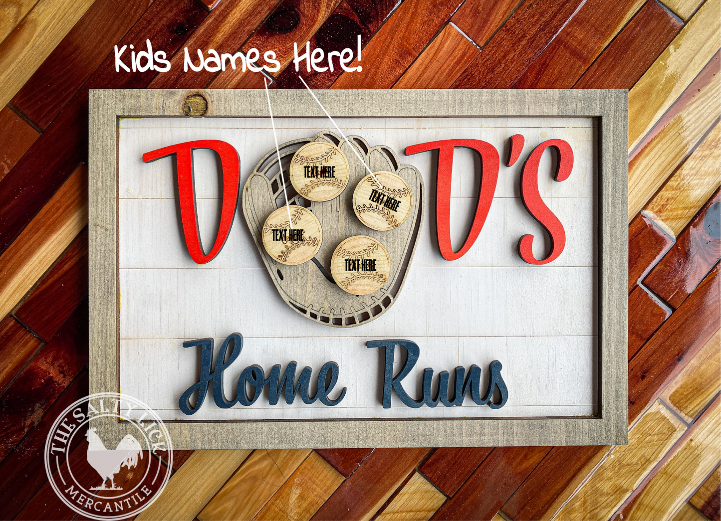 Dad's Home Runs Fathers Day Sign