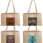 19" x 12" Burlap Bag with 5" Laserable Leatherette Gusset