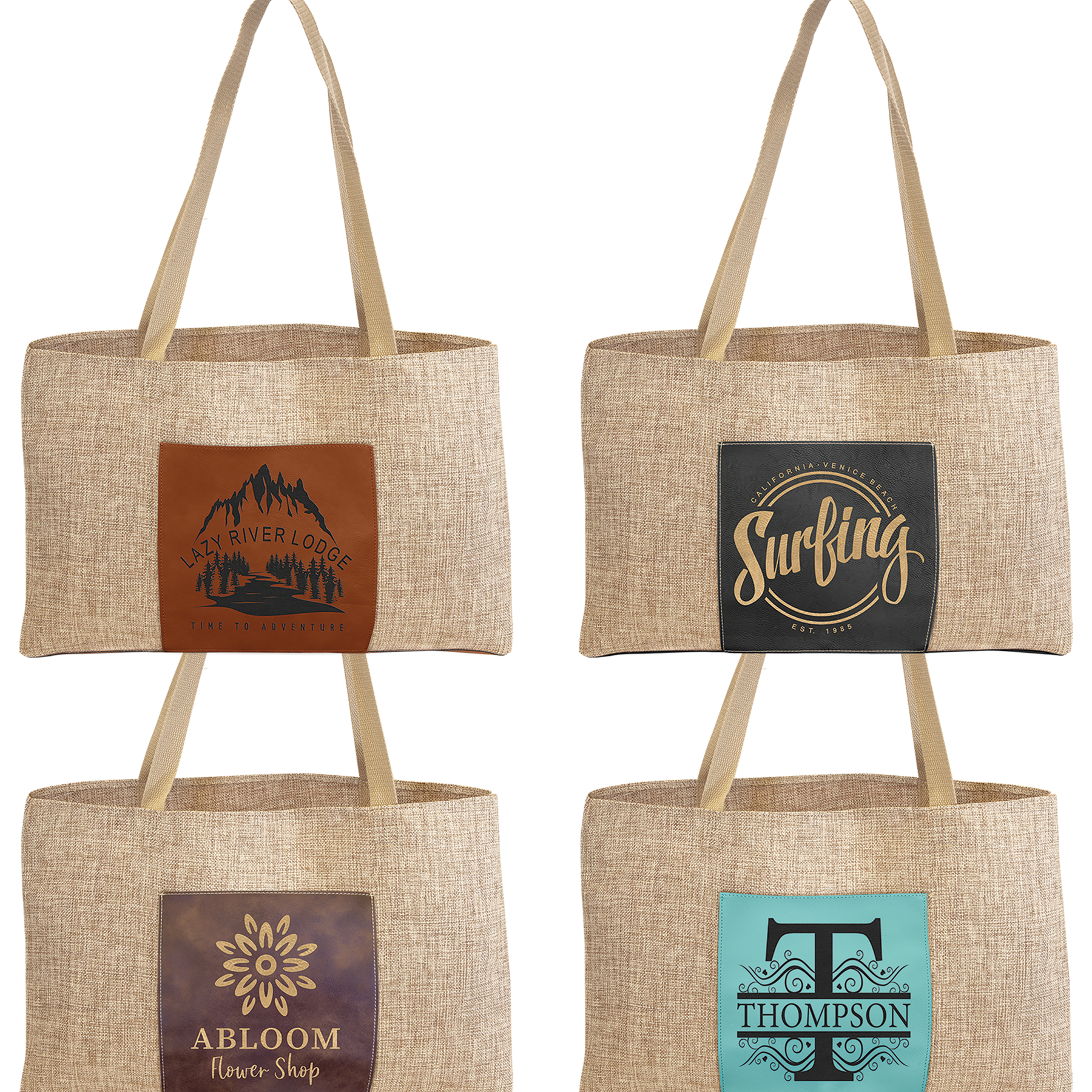 19" x 12" Burlap Bag with 5" Laserable Leatherette Gusset - The Salty Lick Mercantile