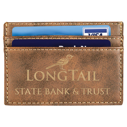 4" x 2 3/4" Laserable Leatherette Wallet Clip - The Salty Lick Mercantile