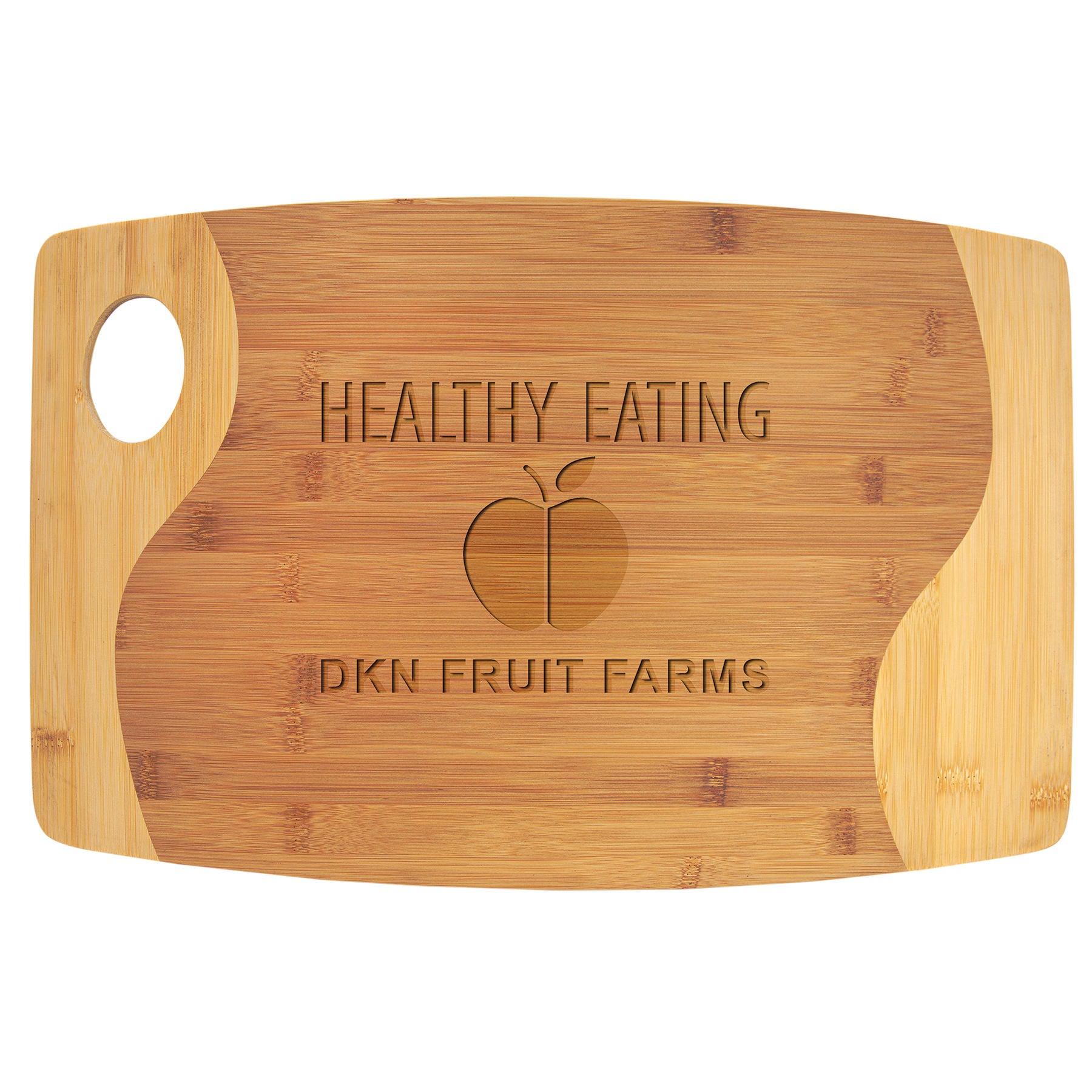 11 3/4" x 17 3/4" Bamboo Two Tone Cutting Board with Handle - The Salty Lick Mercantile