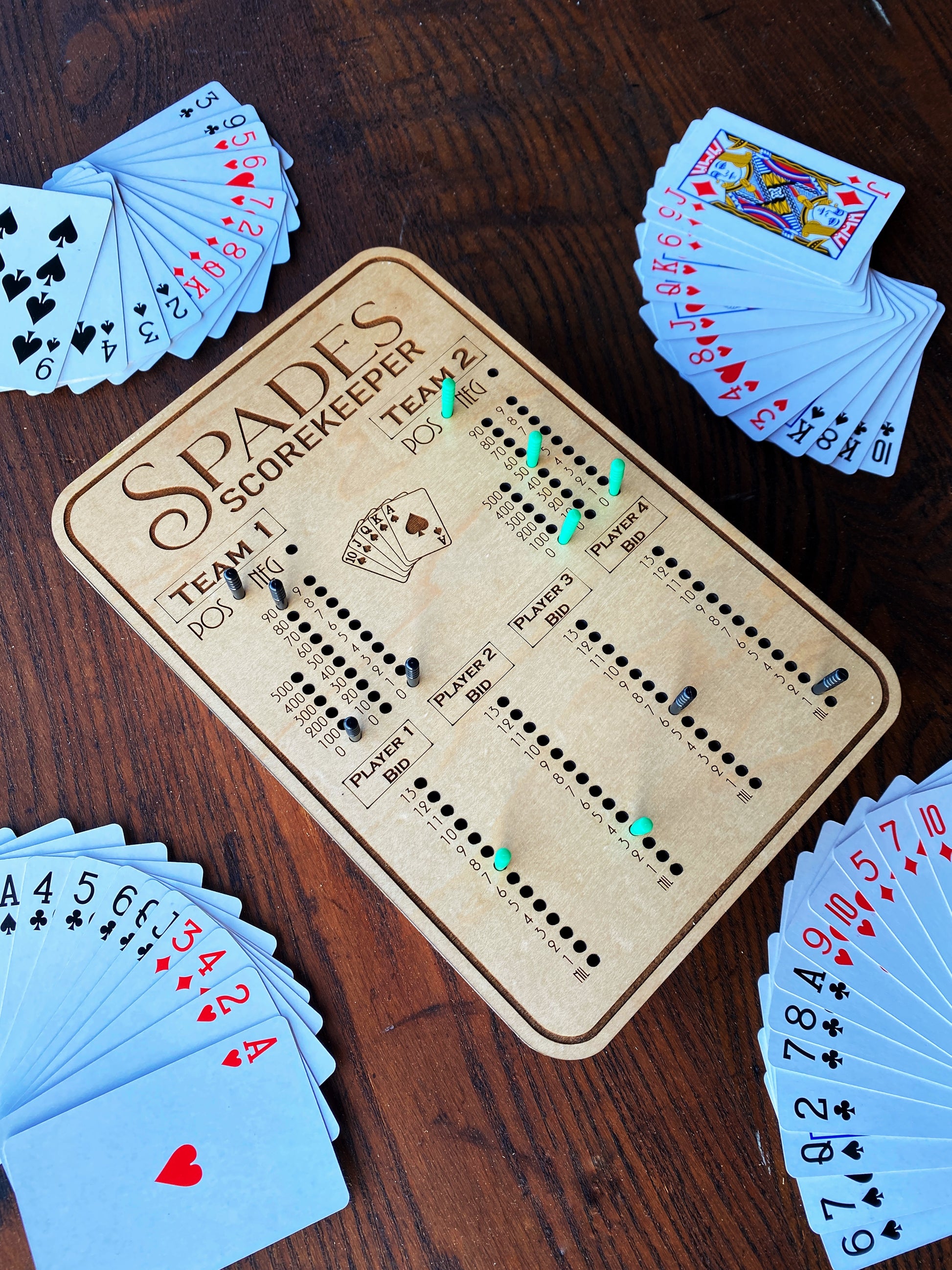 Spades Scorekeeper Custom Board Game - The Salty Lick Mercantile