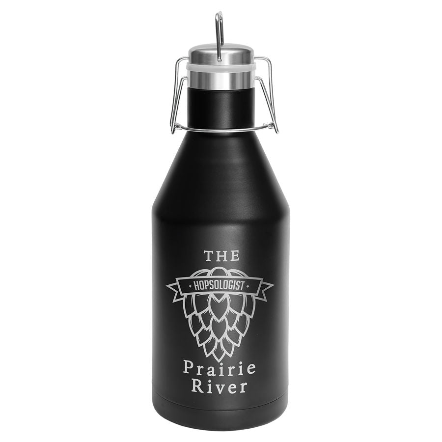 Polar Camel 64 oz. Black Vacuum Insulated Growler with Swing-Top Lid - The Salty Lick Mercantile