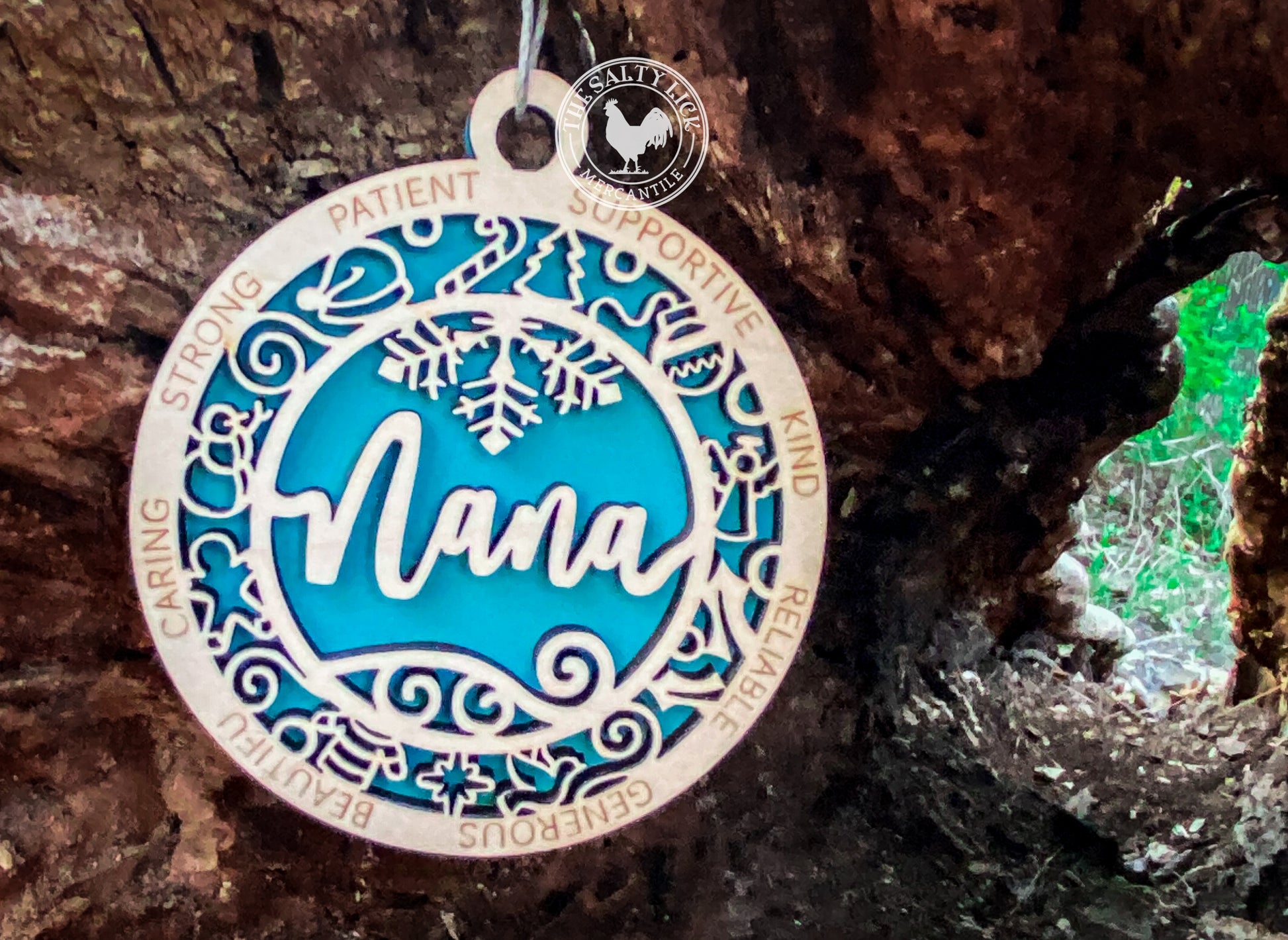 Nana 2 Layer Wood Ornament - The Salty Lick Mercantile