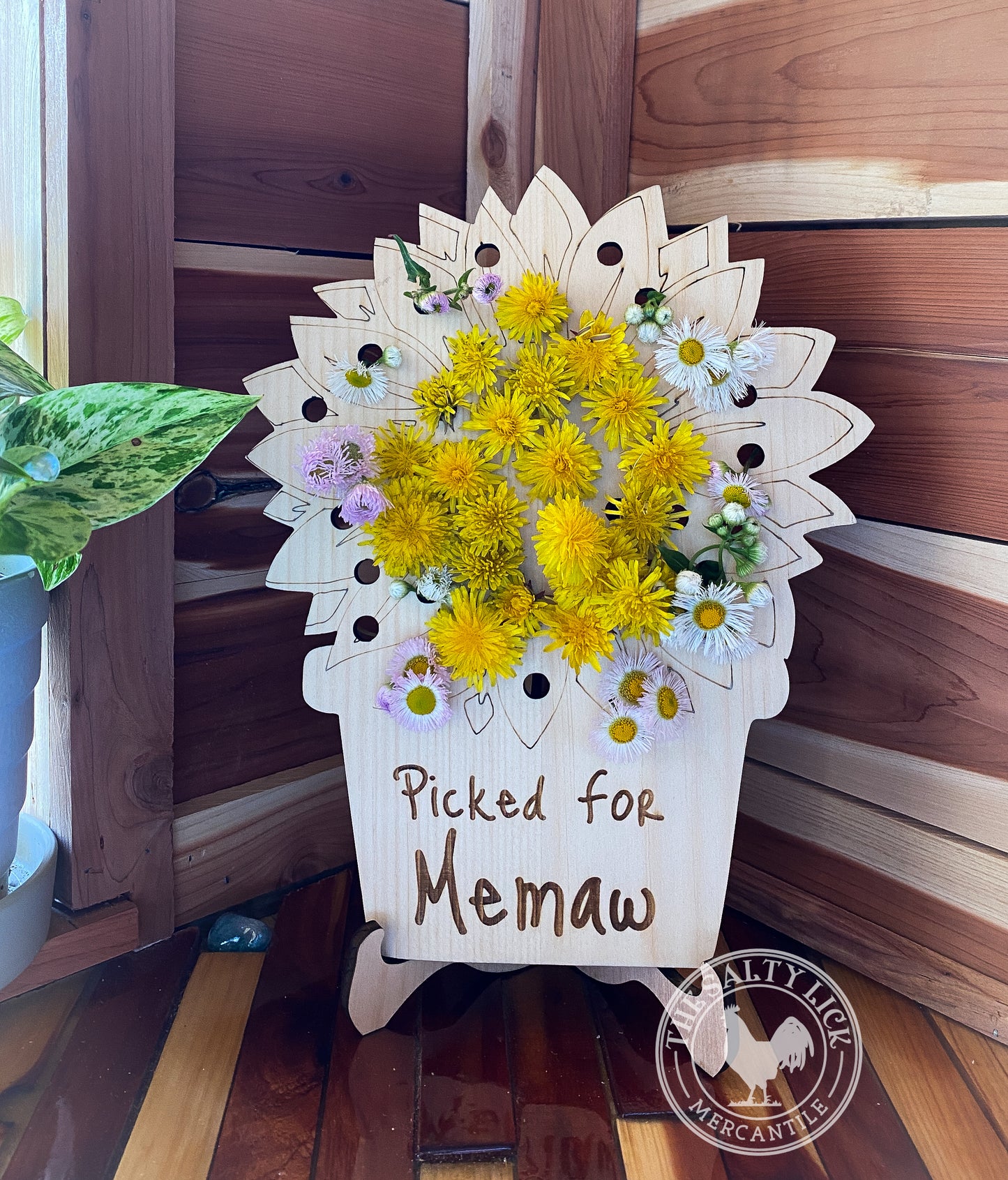 Wood Flower Holder - Mother's Day Nana Memaw Granny