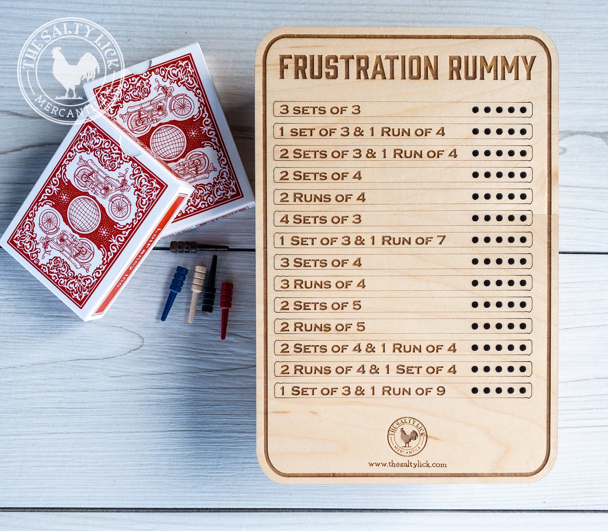 Frustration Rummy - Laser Cut Board Game (Updated Version) – The Salty Lick  Mercantile