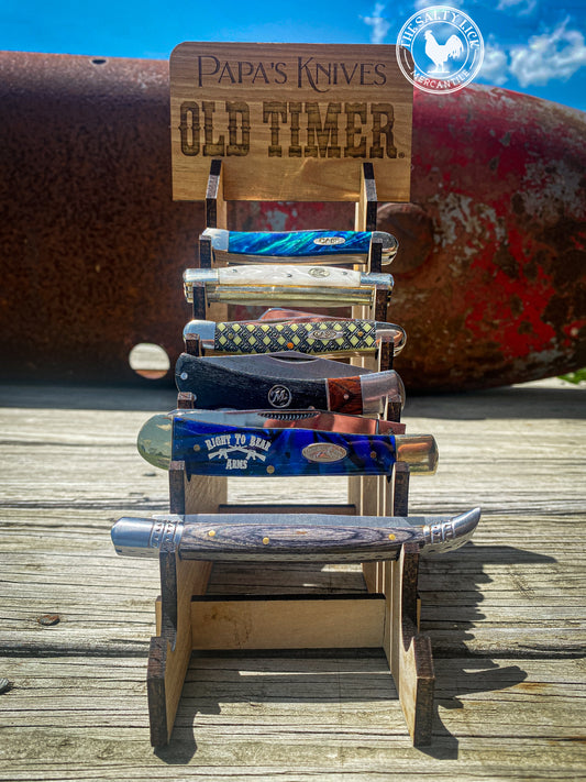 Personalized Laser Cut Wood Knife Display